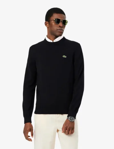 Lacoste Crew Neck Knitted Sweater | Black