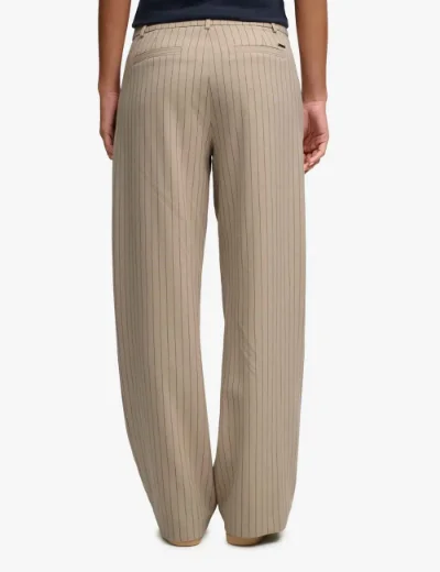 Picture of Superdry Womens Mid Rise Pinstripe Trouser | Beige