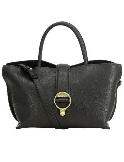 Barbour Womens Alder Mini Leather Tote Bag / Black