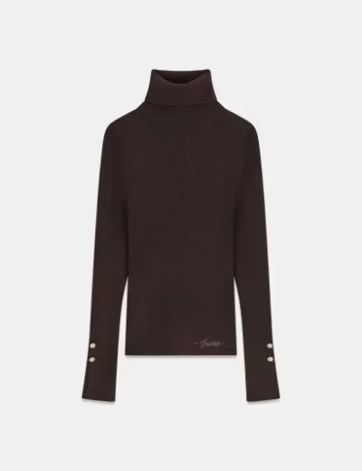 Guess Womens Ellie Turtle Neck Sweater | Brown