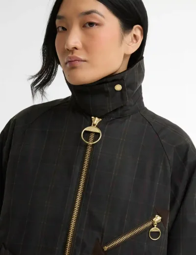 Barbour Womens Arlene Checked Wax Jacket | Classic Shadow Tartan