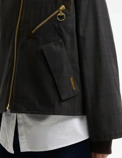 Barbour Womens Arlene Checked Wax Jacket | Classic Shadow Tartan