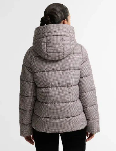 Barbour International Printed Brantley Puffer Jacket | Truffle Northumberland Check