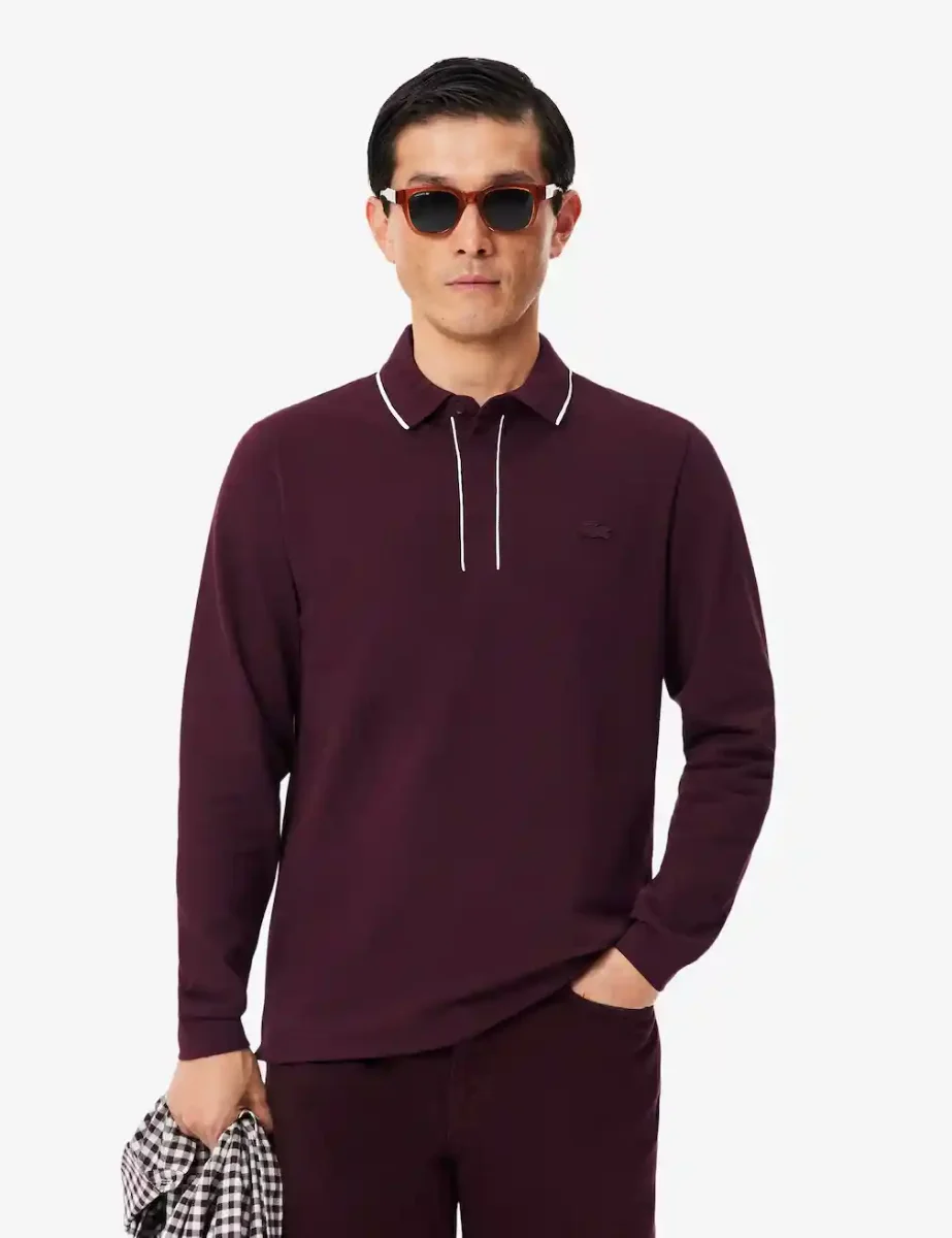 Lacoste Regular Fit Long Sleeved Paris Polo Shirt | Marron