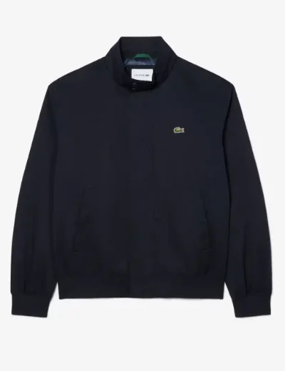 Lacoste Mens Water-Repellent Twill Harrington Jacket / Navy