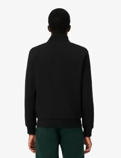 Lacoste Zipped Fleece Sweatshirt | Black