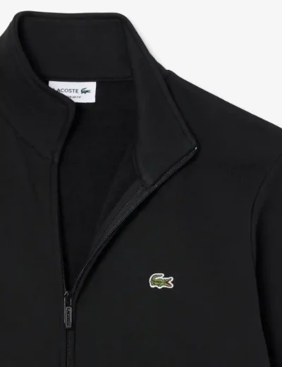 Lacoste Zipped Fleece Sweatshirt | Black