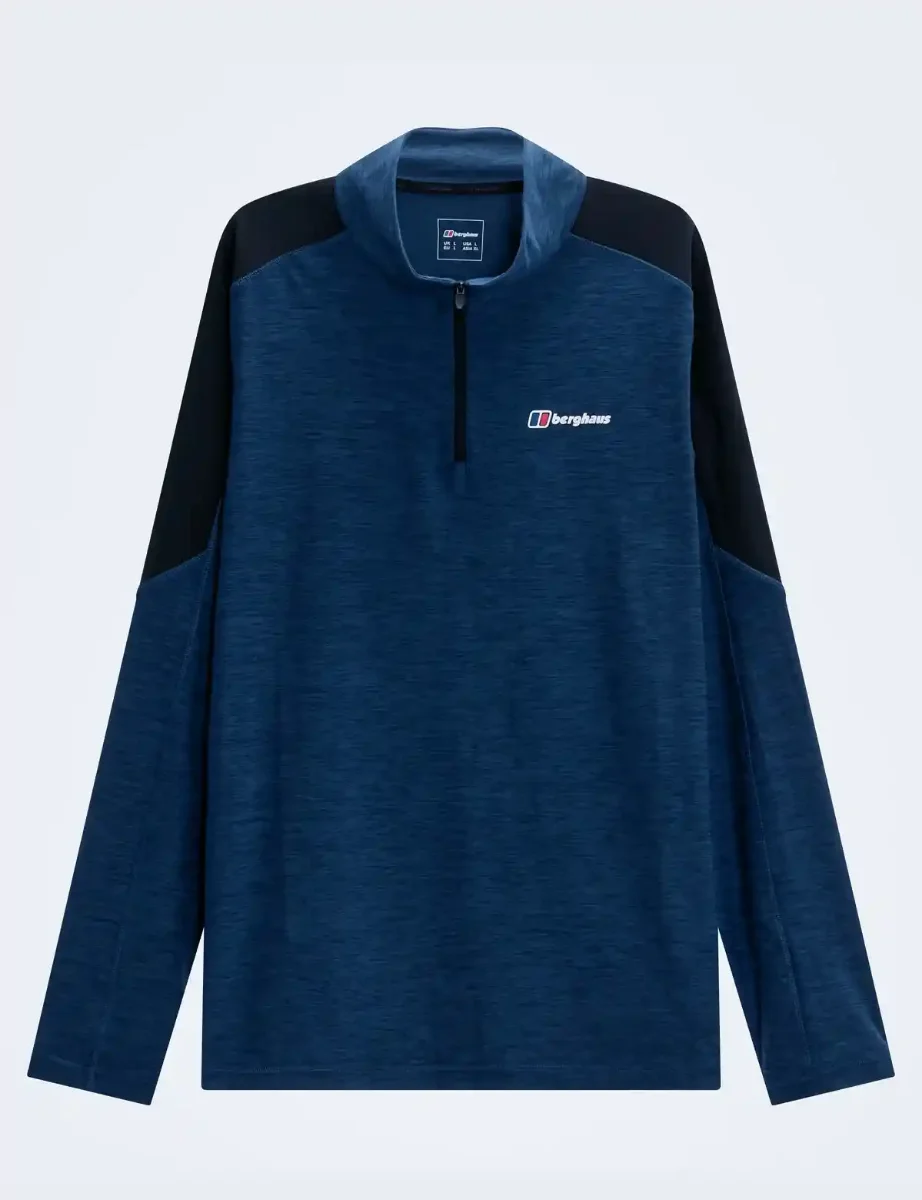 Berghaus Farndale Long sleeve Half Zip Tech Tee | Hale Navy / Black
