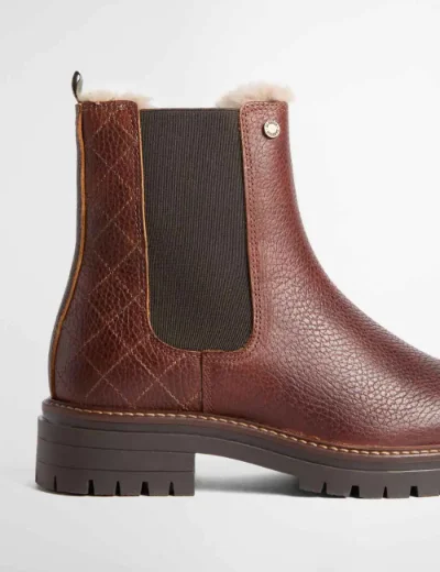 Barbour Womens Evie Faux Fur Chelsea Boot / Brown