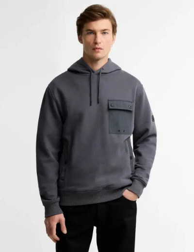 Barbour INTL Mens Inline Hooded Sweat | Asphalt