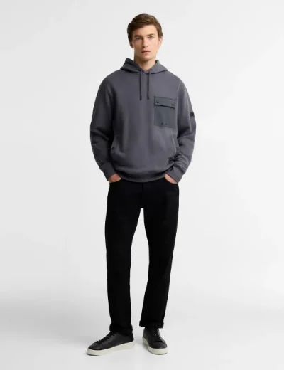 Barbour INTL Mens Inline Hooded Sweat | Asphalt