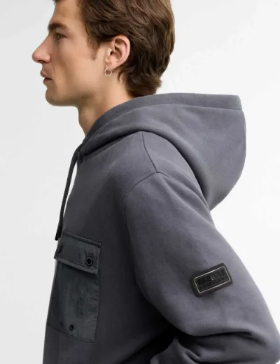 Barbour INTL Mens Inline Hooded Sweat | Asphalt