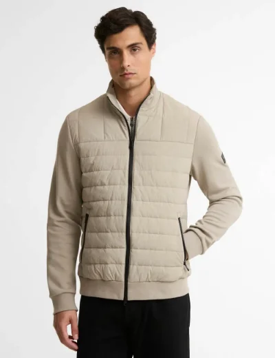 Barbour International Collins Baffle Quilt Sweat | Concrete