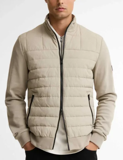 Barbour International Collins Baffle Quilt Sweat | Concrete