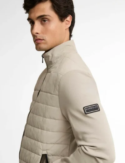 Barbour International Collins Baffle Quilt Sweat | Concrete