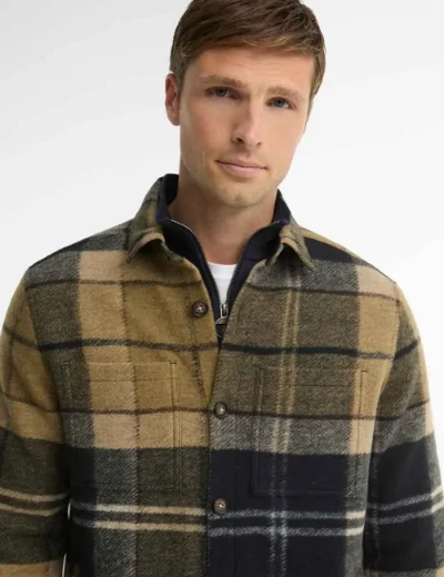 Barbour Mens Woodlane Brushed Overshirt | Birch Dress Tartan