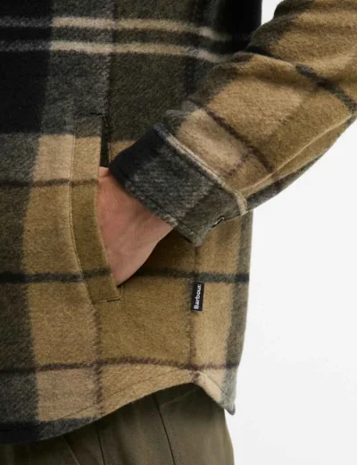 Barbour Mens Woodlane Brushed Overshirt | Birch Dress Tartan
