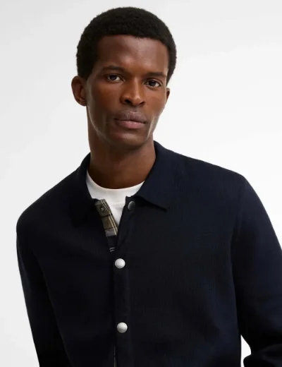 Barbour Mens Florcombe Knitted Cardigan | Navy