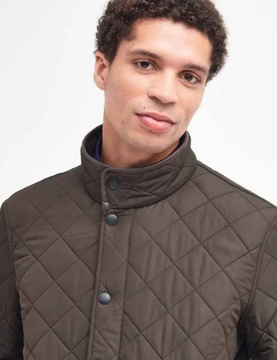 Barbour Mens Powell Quilted Jacket | Olive