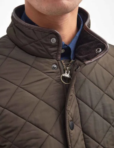 Barbour Mens Powell Quilted Jacket | Olive