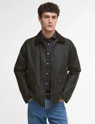 Barbour Short Bedale Wax Jacket | Olive