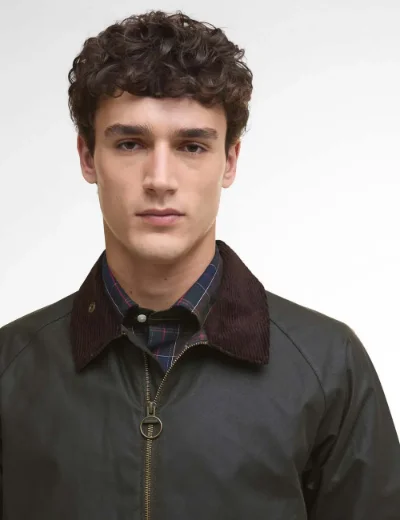 Barbour Short Bedale Wax Jacket | Olive