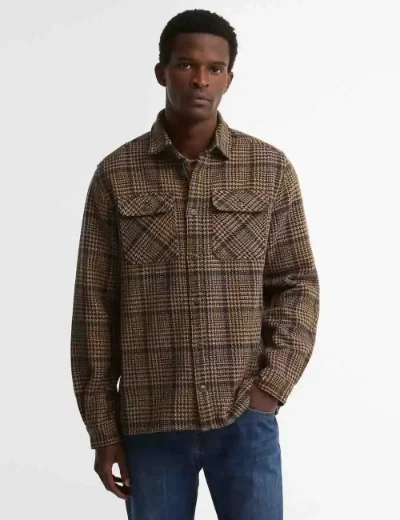 Barbour Millom Relaxed Houndstooth Shirt | Olive