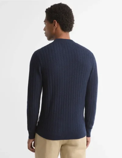 Barbour Herringbone Crew Neck Jumper | Navy