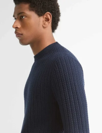 Barbour Herringbone Crew Neck Jumper | Navy