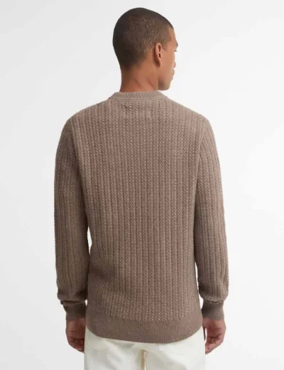 Barbour Herringbone Crew Neck Jumper | Stone