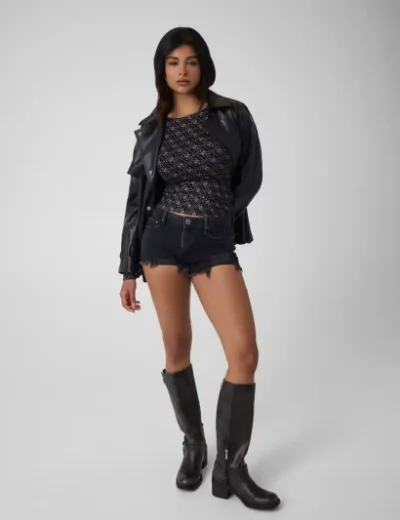 Guess 4G Logo Printed Top | Black