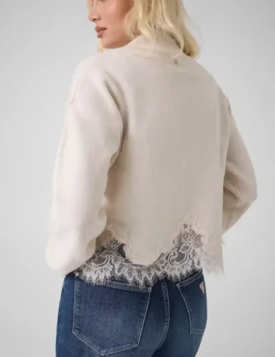 Guess Wool Blend Lace Sweater | Grey