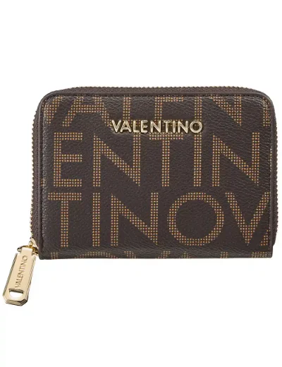 Valentino Regina RE Medium Zip Around Purse / Brown 