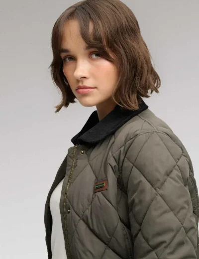 Superdry Womens Cord Trimmed Liner Jacket | Khaki