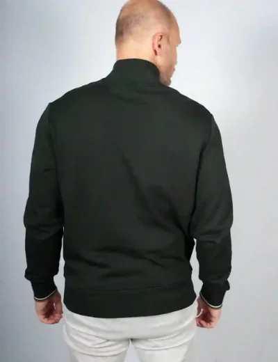 Fred Perry Mens Half Zip Sweatshirt | Night Green