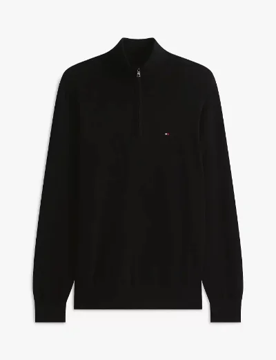 Tommy Hilfiger Quarter-Zip Mock Neck Jumper | Black