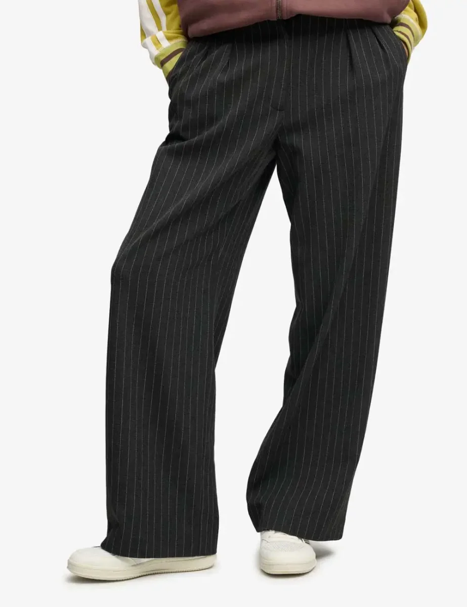 Superdry Womens Mid Rise Pinstripe Trouser / Charcoal 