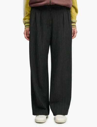 Superdry Womens Mid Rise Pinstripe Trouser / Charcoal 