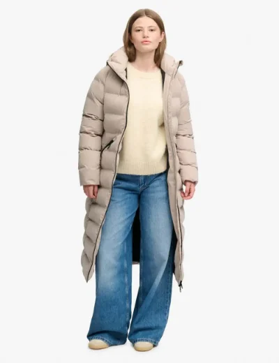 Superdry City longline Microfibre Jacket | Mushroom