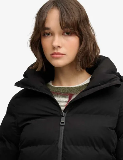 Superdry City longline Microfibre Jacket | Black