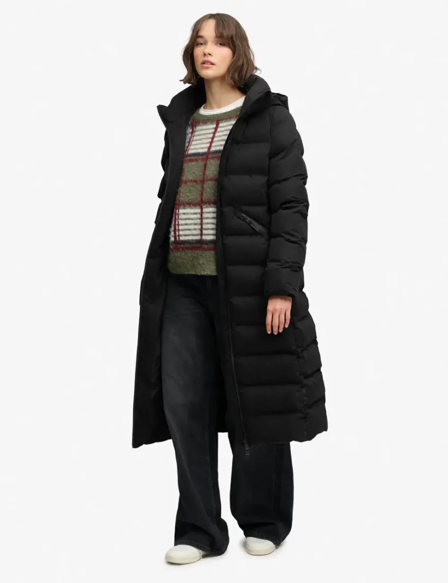 Superdry City longline Microfibre Jacket | Black