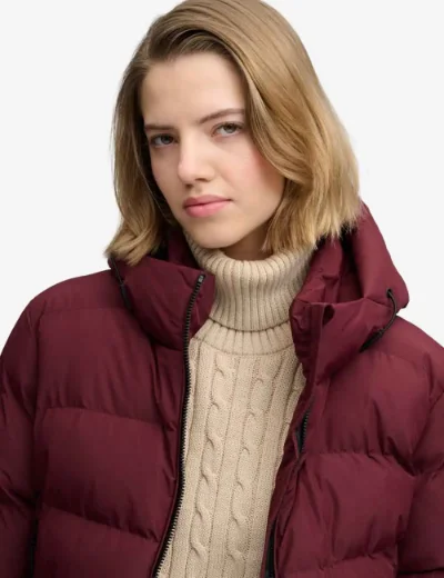 Superdry Hooded Sports Puffer Jacket | Port red