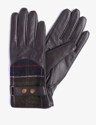 Barbour Womens Dee Tartan Glove | Dark Brown