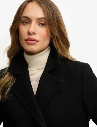 Picture of Superdry Womens Double Breasted Pea Coat | Black