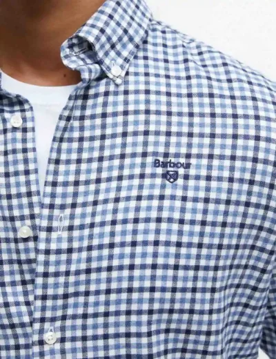 Barbour Mens Finkle Tailored Check Shirt | Classic Navy