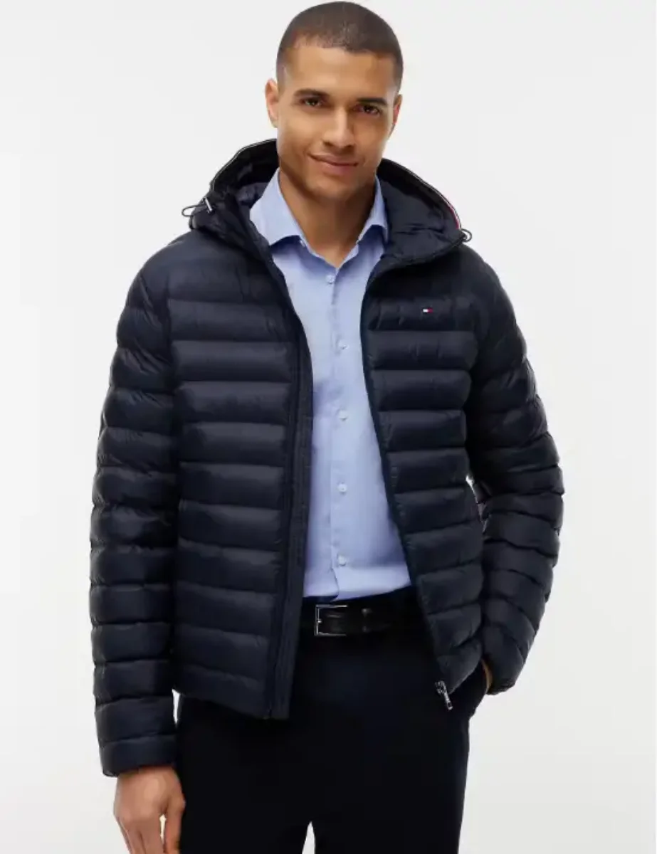 Tommy Hilfiger Packable Hooded Puffer Jacket  | Navy Blue
