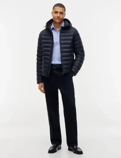 Tommy Hilfiger Packable Hooded Puffer Jacket  | Navy Blue
