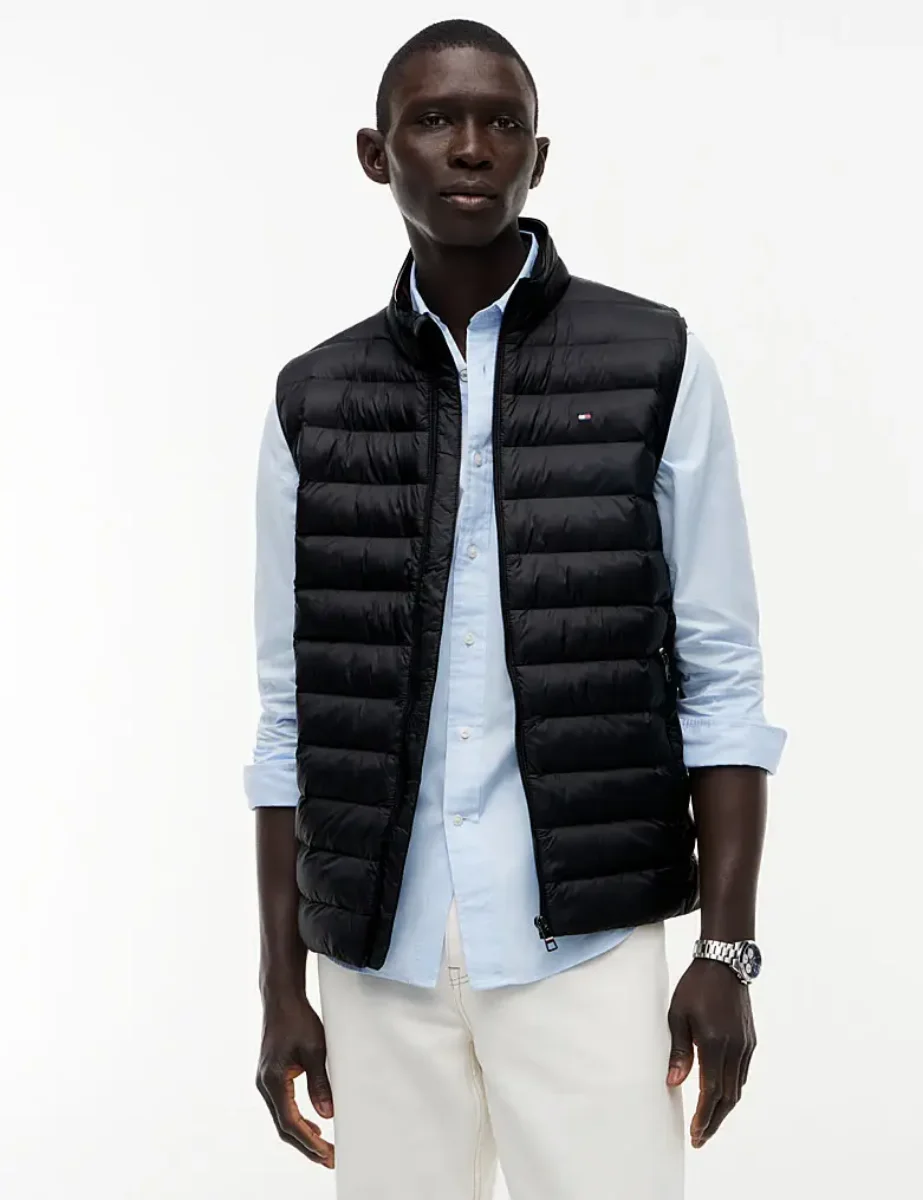 Tommy Hilfiger Men's Packable Quilted Gilet | Black
