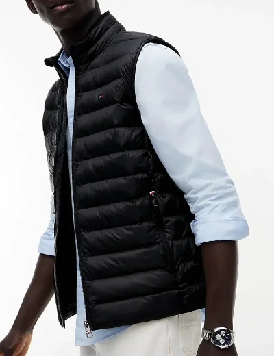 Tommy Hilfiger Men's Packable Quilted Gilet | Black