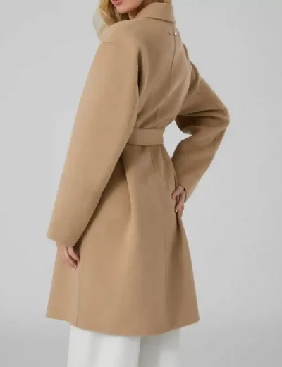 Guess Womens Rosa Wool Blend Belted Coat | Sand